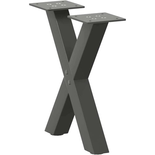  Noge za klubsko mizico v obliki črke X, 2 kosa, antracitne, 30 x (30-31) cm, jeklo Cene