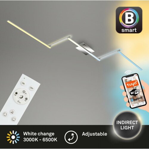 BRILO 3737-018-LED prigu&amp;scaron;iva stropna svetiljka SMART LED/24W/230V Wi-Fi Tuya+daljinski upravljač Slike