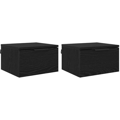  Noćni ormar 2 pcs Crni hrast 34 x 30 x 20 cm Konstruirano drvo Slike