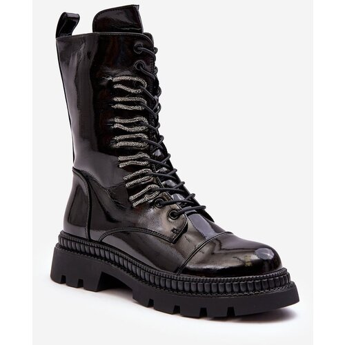 Kesi Lace-up women's work ankle boots, black S.Barski Cene