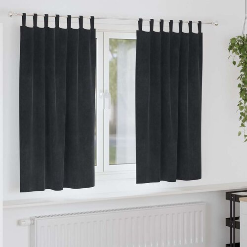 VidaXL Zavjese Crne Poliester 140 x 175 cm Ukrasne umetci Slike