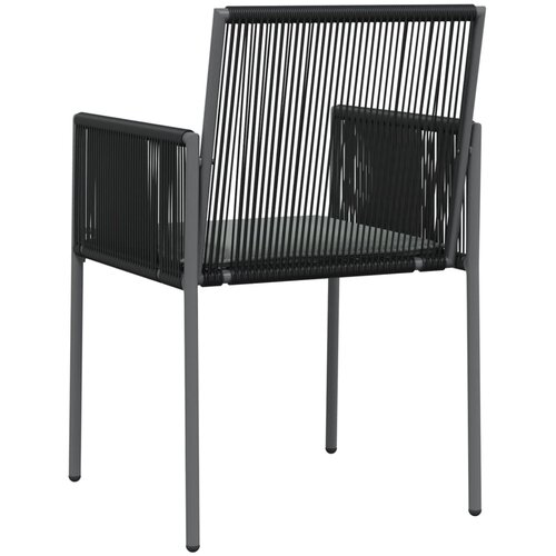  Vrtne stolice s jastucima 6 kom crne 54x60,5x83,5 cm poliratan Slike