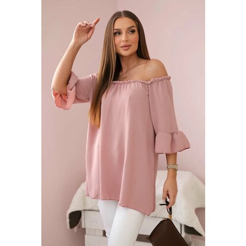Kesi Spanish blouse with ruffles on the sleeve dark pink Slike