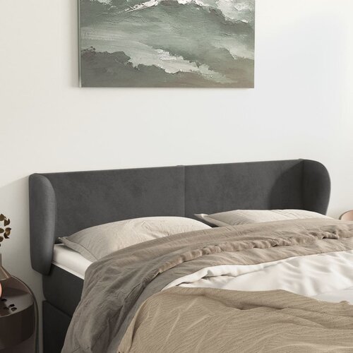 vidaXL Uzglavlje s ušima tamnosivi 147x23x78/88 cm baršunasti Cijene
