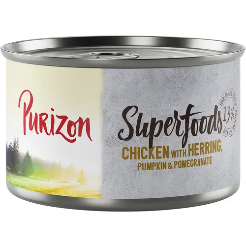 Purizon Superfoods 6 x 140 g - Piletina s haringom, bundevom i šipkom