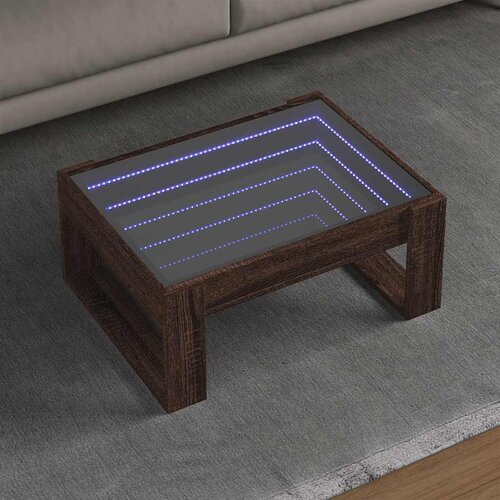 Stolić s beskonačnim LED svjetlima boja hrasta 70x53x30 cm Cijene