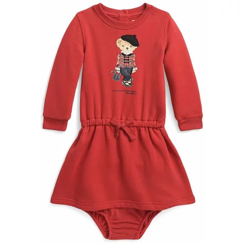 Polo Ralph Lauren Haljina za bebe boja: crvena, mini, širi se prema dolje