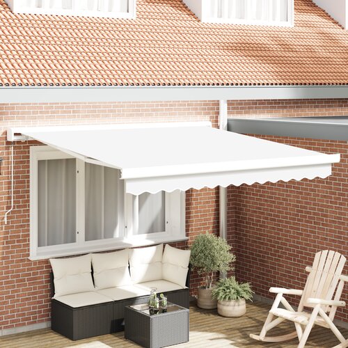 VidaXL Ročna Retraktibilna Tenda Bela 300x250 cm, Nadomestno Platno za Tendo 3x2,5 m Bela Slike
