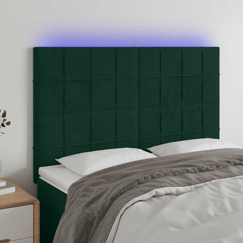 LED uzglavlje tamnozeleno 144x5x118/128 cm bar&amp;scaron;unasto Slike