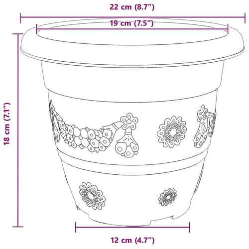  Saksije za biljke 6 pcs Crvena cigla &amp;Oslash; 26 x 21.5 cm Plastika Slike