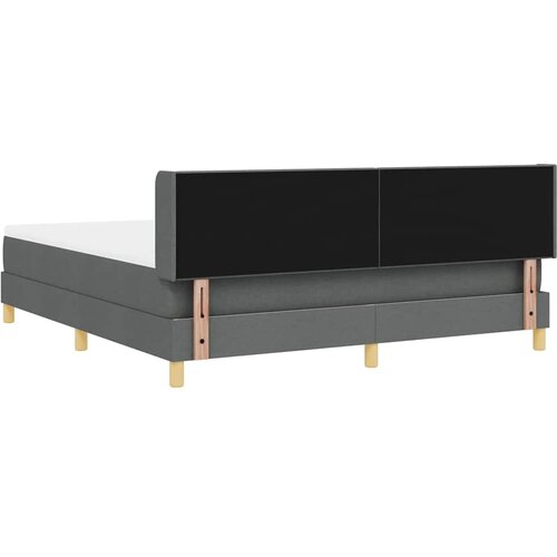 Krevet s opruga kutije Tamno siva 200 x 180 cm tkanina Slike