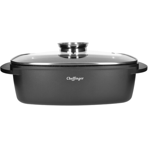 Cheffinger Pravokotni Peka? 32 cm z Marmoriranim Premazom s Steklenim Pokrovom, ?rna, (21553002) Cene