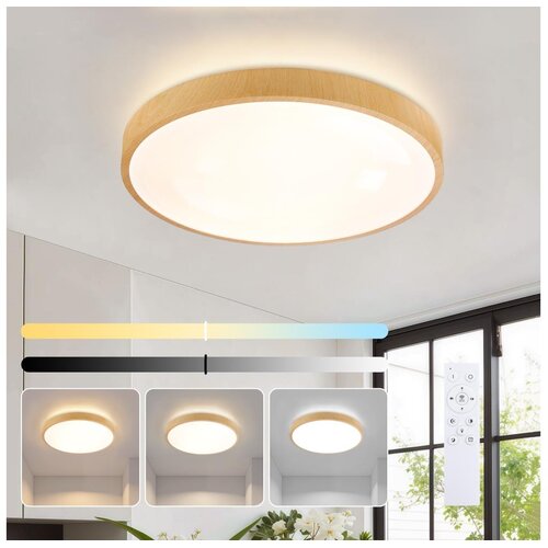  Brilagi-LED prigu&scaron;iva svetiljka GLASS POOL DOUBLE LED/48W/230V 40 cm dek. drveta + daljinski upravljač Cene