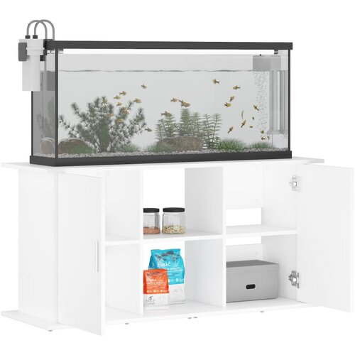  Stalak za akvarij bijeli 121 x 41 x 58 cm od konstruiranog drva Slike
