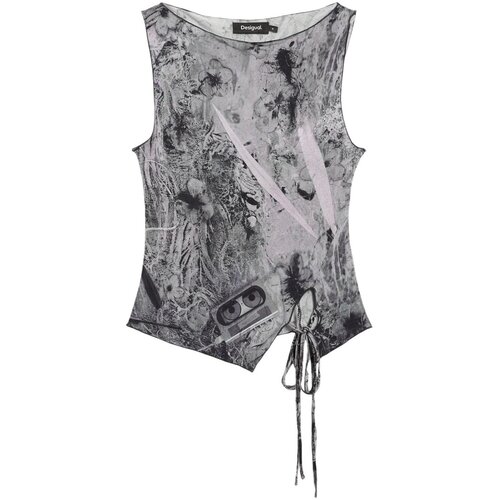 Desigual Majice brez rokavov TS_EDIMBURGO 26SWTK12 Siva Cene