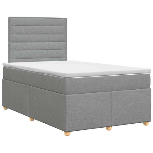 vidaXL Boxspring krevet s madracem Svjetlosiva 120 x 200 cm Tkanina - Svjetlosiva 120 x 200 cm Dizajn linija Cijene