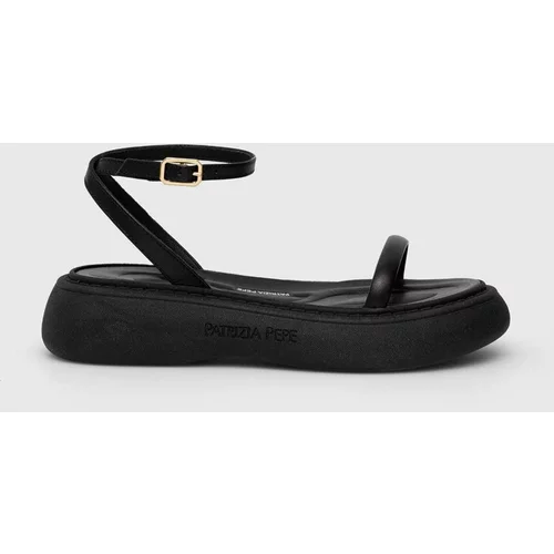 Patrizia Pepe Kožne sandale za žene, boja: crna, s platformom, 8X0082 L048 K103