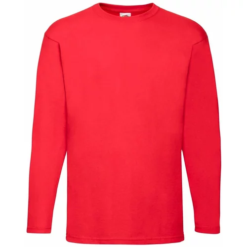 Fruit Of The Loom Valueweight Men's Red Long Sleeve T-shirt