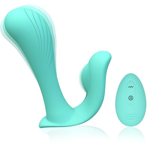 Tracy's Dog Wearable Panty Vibrator with Wireless Remote Teal Cene