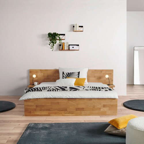 MID.YOU POSTELJA 180 cm x 200 cm , les divji hrast Slike