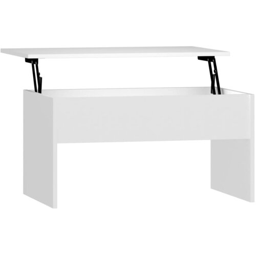 Maison Chic Klubska mizica - kavna mizica - Nizka mizica bela 80x50,5x41,5 cm konstruiran les, (21754530) Cene