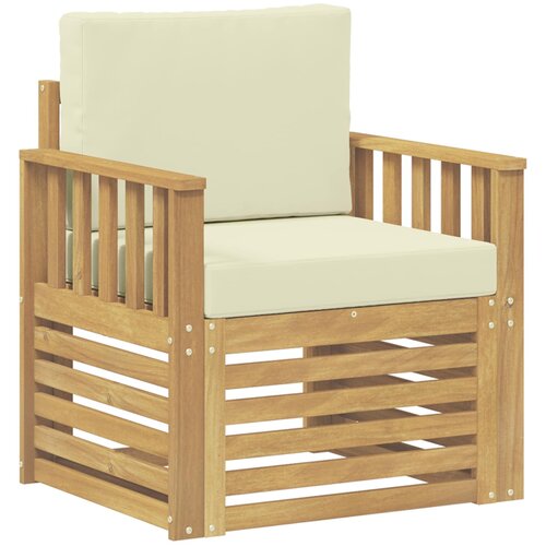 vidaXL 2 Komad Set vanjskih sofa Poliester Bijela i Krem - Bijela i krem Okomite letvice Cijene