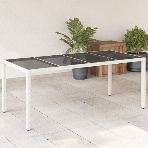 vidaXL Vrtni stol sa staklenom pločom bijeli 190x90x75 cm poliratan Cijene