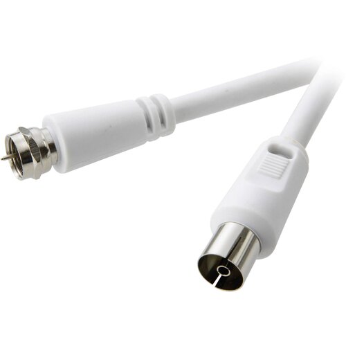 SpeaKa Professional SAT/antenski priključni kabel \, [1x F-vtikač - 1x antenska vtičnica 75]\, 5 m\, 90 dB\, bela, (20431944) Cene