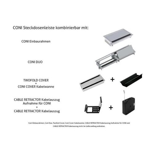 Boschmann Napojni modul Coni GST18 sa 4 &amp;scaron;uko utičnice i 2 prazna mesta crni Slike