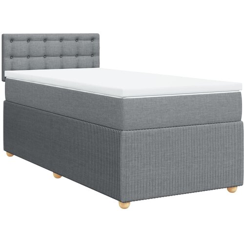 Maison Chic Box spring postelja - Vzmetna postelja z vzmetnico svetlo siva 80x200 cm blago SL4929, (21905384) Slike
