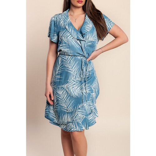 Fenzy Plus Size Mini Obleka, Modra Cene