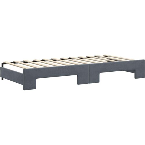 VidaXL Izvlečna dnevna postelja temno siva 90x200 cm žamet Slike