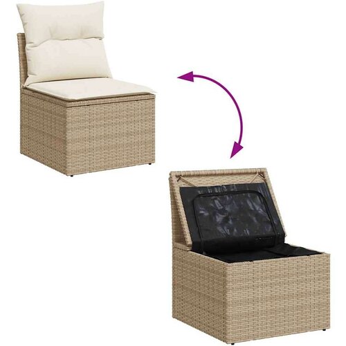 vidaXL 8-dijelni set vrtnih sofa od poliratana s jastucima bež Cijene