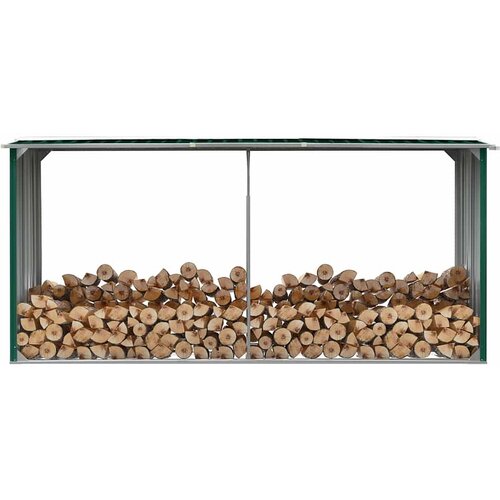  Vrtna ostava za drva od pocinčanog čelika 330x92x153 cm zelena Cijene