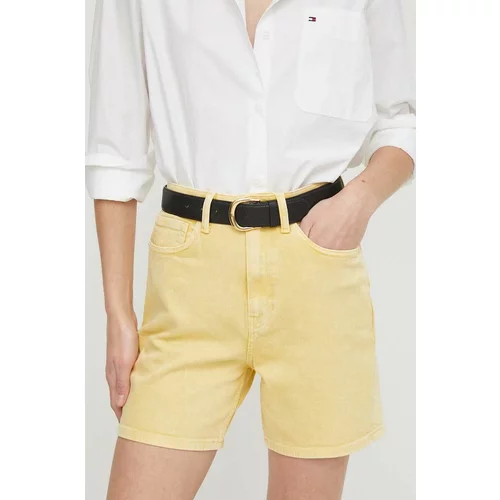 Tommy Hilfiger Jeans kratke hlače ženski, rumena barva