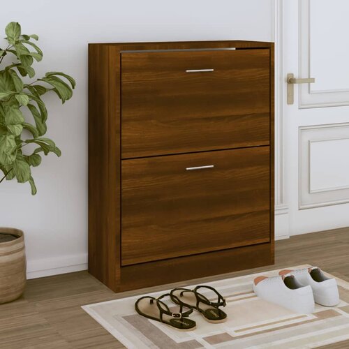VidaXL Omarica za čevlje rjav hrast 63x24x81 cm inženirski les Slike