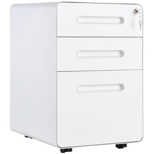  Mobilni ormar za spise s 3 ladice 39x48x59 cm bijeli Slike