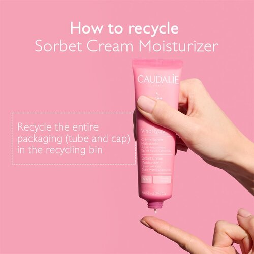 Caudalie VinoHydra Sorbet Cream Moisturizer hidratantna gel krema za osjetljivu kožu lica 60 ml Slike