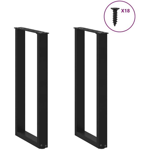 VidaXL noge stolića za kavu u-oblika 2 kom crne 28x(72-73) cm čelik Slike