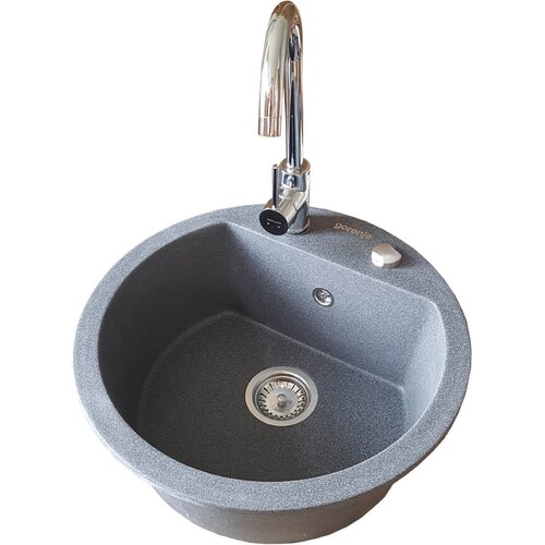  set sudopera sa slavinom i sifonom g stone km 12 granit crna + minotti 6118-B hrom Cene