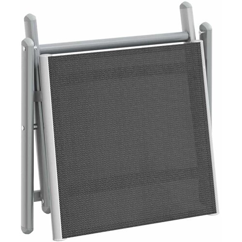  Sklopivi oslonac za noge crno-srebrni od tekstilena i aluminija Slike