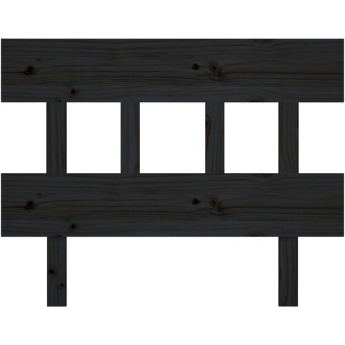  Uzglavlje za krevet crno 78,5 x 3 x 81 cm od masivne borovine Slike