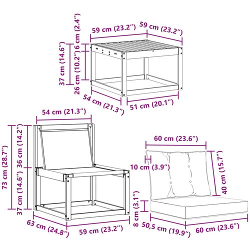  Set vanjskih sofa 8 kom. Prirodna i krem Slike