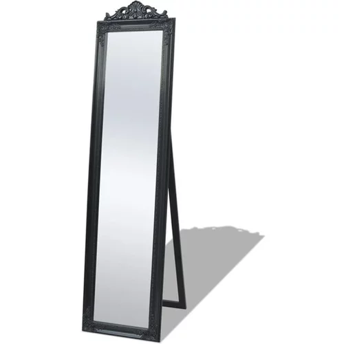  Samostoječe Ogledalo Baročni Stil 160x40 cm Črne Barve