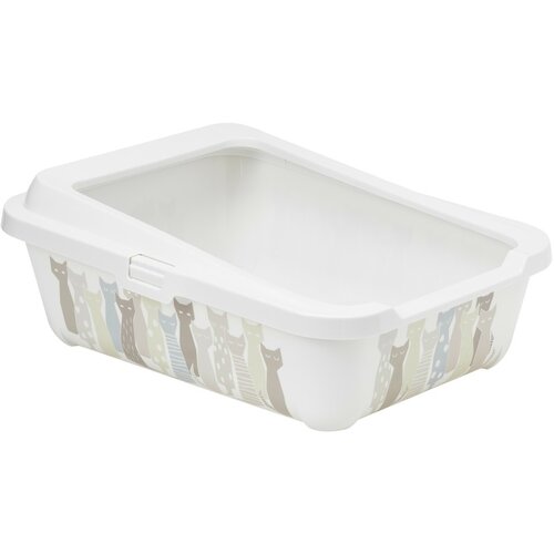 Moderna Hercules Tray+Rim 50-Maasai P4 Toalet za mačke, Sivo-beli Slike