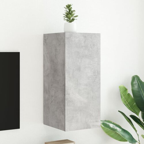 VidaXL Stenska TV omarica z LED lučkami betonsko siva 30,5x35x70 cm Slike
