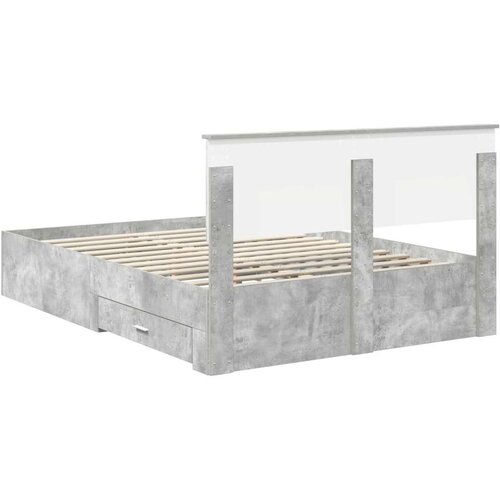  Okvir za krevet s uzglavljem Betonski sivi 160 x 200 cm Slike