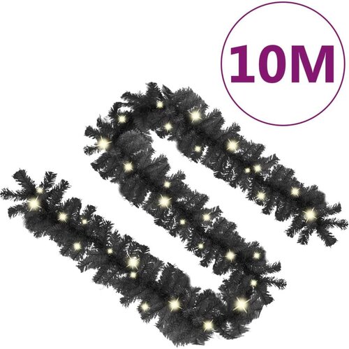 VidaXL Božićna girlanda s LED svjetlima 10 m crna Slike