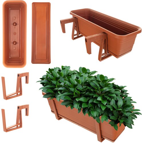 KADAX Balkonski cvetlični lonec, cvetlični lonec 50 cm, ročaji, stojalo, balkonska ograja, (5000353127) Cene