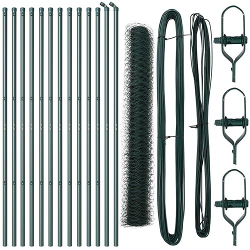 VidaXL set ograde Set od 2 Zelena Metal 25 x 1,2 m Izdržljivo Slike